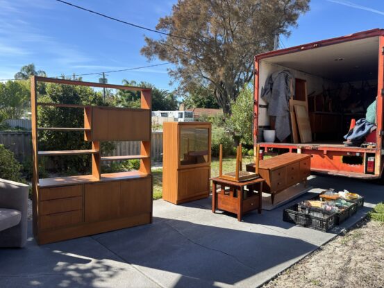 Mid-century furniture and household goods collected during a deceased estate clearance in Thornlie, Perth WA.